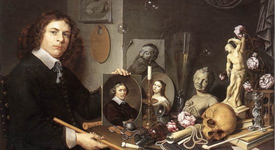 David Bailly Vanité au portrait, huile sur toile 90 x 122 cm vers 1650