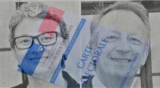 Le binôme Richefou Segrétain en 2015 et une carte d'électeur de 2021