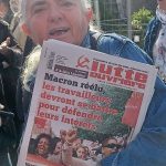 Martine Amelin infatigable tête de liste Lutte ouvrière et vendeuse du journal LO - © leglob-journal.fr