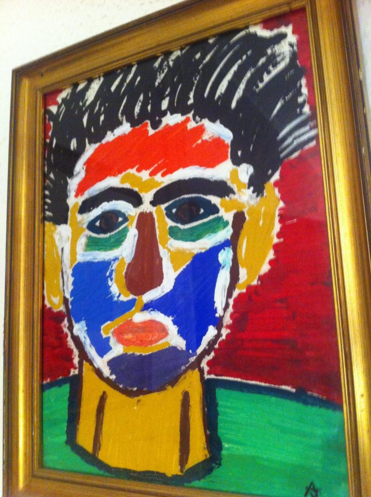 autoportrait gouache sur papier