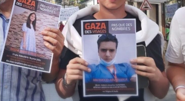 Des portraits à Laval de civils morts a Gaza - leglob-journal.fr