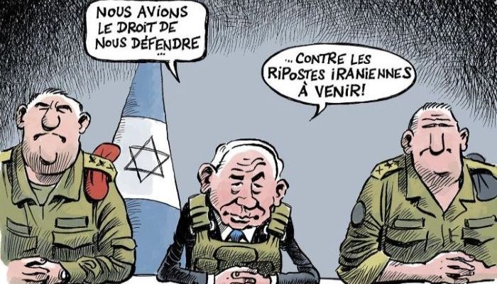 Offensive contre l’Iran © Chappatte dans Le Temps, Genève