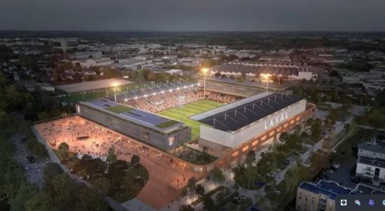 Le nouveau Stade Francis Le Basser à Laval vue de nuit - image Ateliers 2/3/4