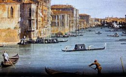 Le Venise du XVIII ème siècle, au déjà trafic intense - Huile sur toile